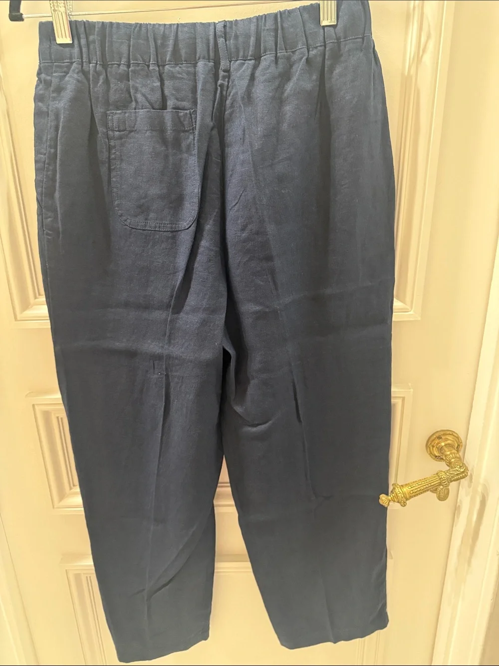 NWOT Quince Deep Navy Linen Pants with Side Pockets & One Back Pocket Small #333